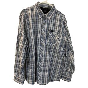 Wrangler Men's Shirt Sz XL Gray Plaid Long Sleeve Outdoor Pockets Western Vent